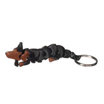 Jamnik czarno-brązowy  - brelok do kluczy